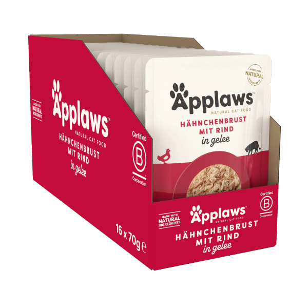 Applaws Huhn & Rind in Gelee 70g (16er Packung) Applaws Huhn & Rind in Gelee 70g (16er Packung)