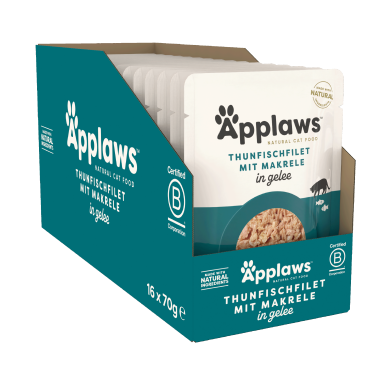 Applaws Thunfisch & Makrele in Gelee 70g (16er Packung) Applaws Thunfisch & Makrele in Gelee 70g (16er Packung)