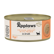 Applaws Hühnerbrust mit Hühnerleber in Brühe (24x70g)