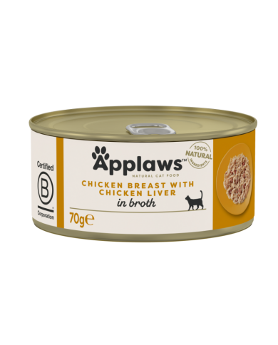 Applaws Hühnerbrust mit Hühnerleber in Brühe (24x70g) Applaws Hühnerbrust mit Hühnerleber in Brühe (24x70g)