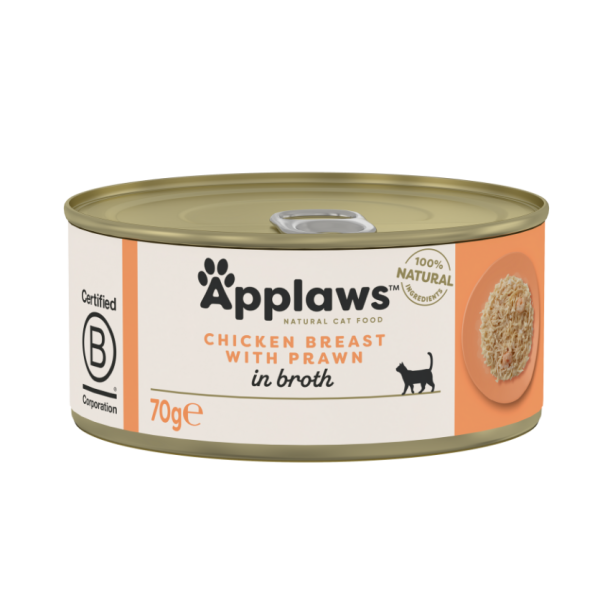 Applaws Hühnerbrust mit Garnelen in Brühe (24x70g)