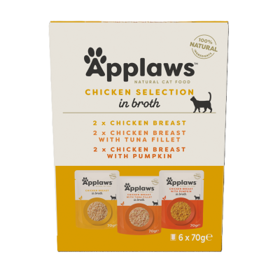 Applaws Hühnchenauswahl in Brühe Multipack (6x70g) Applaws Hühnchenauswahl in Brühe Multipack (6x70g)