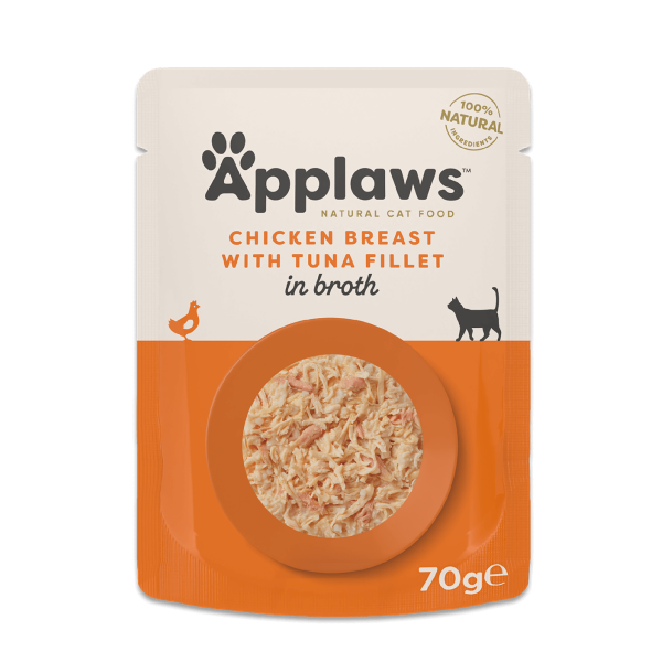 Applaws Hähnchenbrust mit Thunfischfilet in Brühe (12x70g)