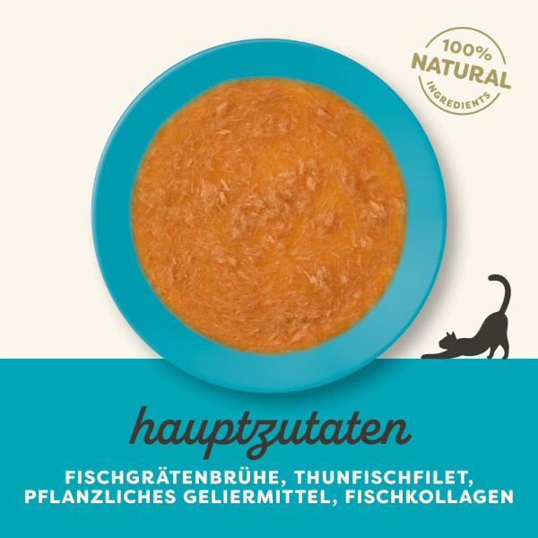 Applaws Nassfutter für Katzen Fischknochenbrühe mit Thunfischfiletsuppe (12x85g)