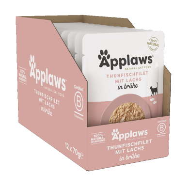 Applaws Thunfischfilet mit Lachs in Brühe Nassfutter für Katzen (12x70g) Applaws Thunfischfilet mit Lachs in Brühe Nassfutter für Katzen (12x70g)