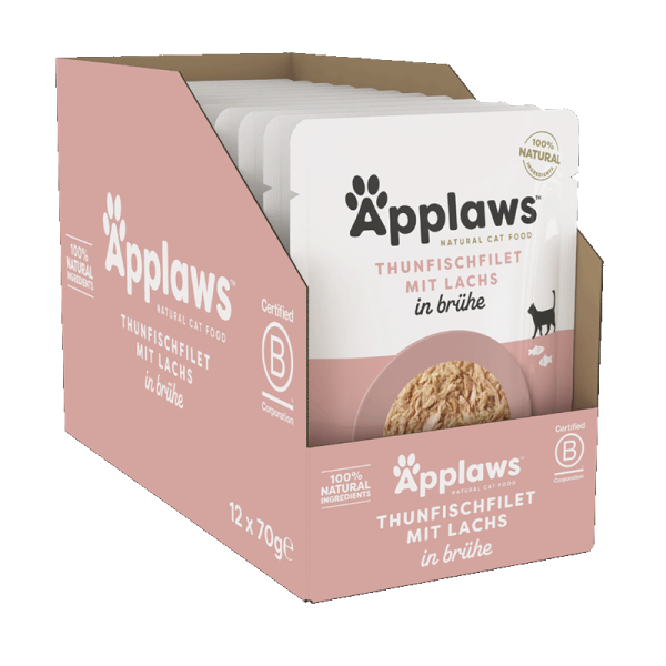 Applaws Thunfischfilet mit Lachs in Brühe Nassfutter für Katzen (12x70g) Applaws Thunfischfilet mit Lachs in Brühe Nassfutter für Katzen (12x70g)