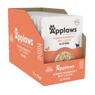 Applaws Hühnerbrust mit Lachs in Brühe (12x70g) Applaws Hühnerbrust mit Lachs in Brühe (12x70g)