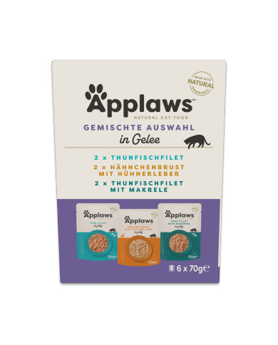 Applaws Auswahl an Sorten in Gelee Multipack (6 x 70 g) Applaws Auswahl an Sorten in Gelee Multipack (6 x 70 g)