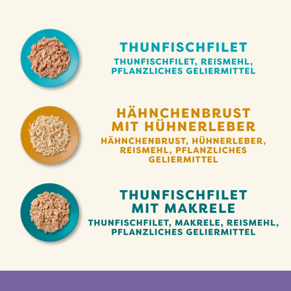 Applaws Auswahl an Sorten in Gelee Multipack (6 x 70 g)