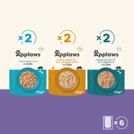 Applaws Auswahl an Sorten in Gelee Multipack (6 x 70 g)