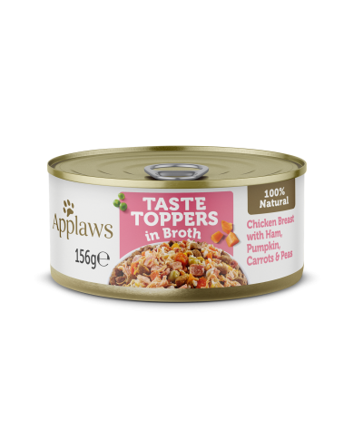 Applaws Hähnchenbrust mit Schinken, Kürbis, Karotten und Erbsen in Brühe, Dose 156g ( 12er Packung )