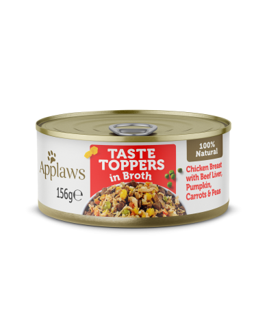 Applaws Hähnchenbrust mit Rinderleber, Kürbis, Karotten und Erbsen in Brühe, Dose 156g ( 12er Packung )