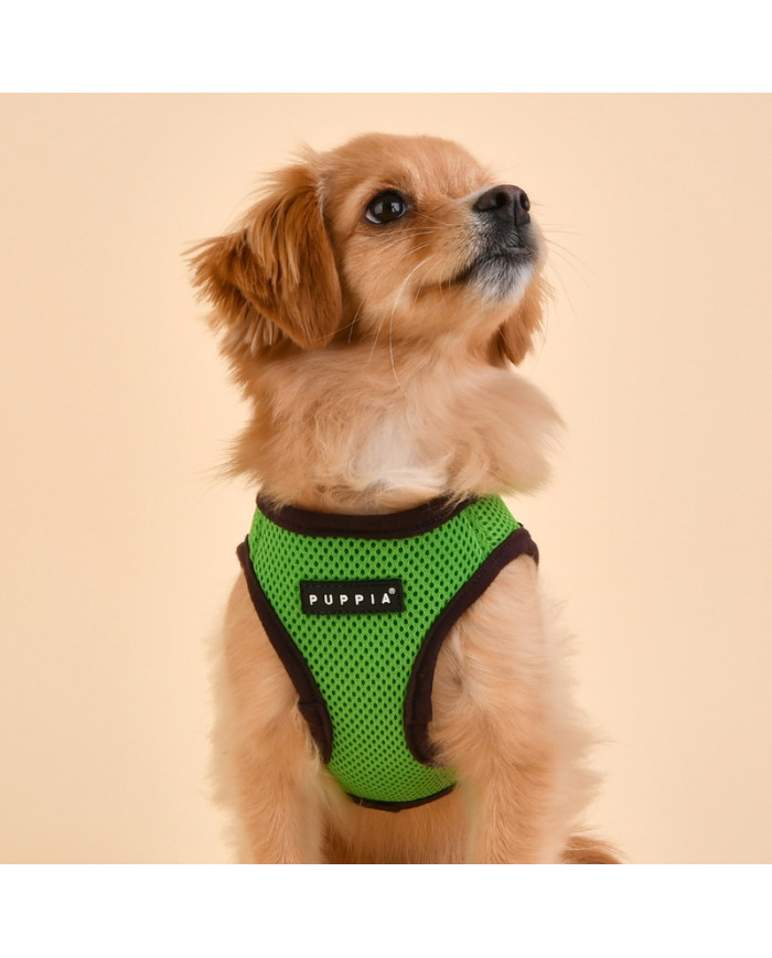 Puppia Soft Vest Harness B II Schwarz Größe L - Hundegeschirr, 90 G, Weich & Bequem